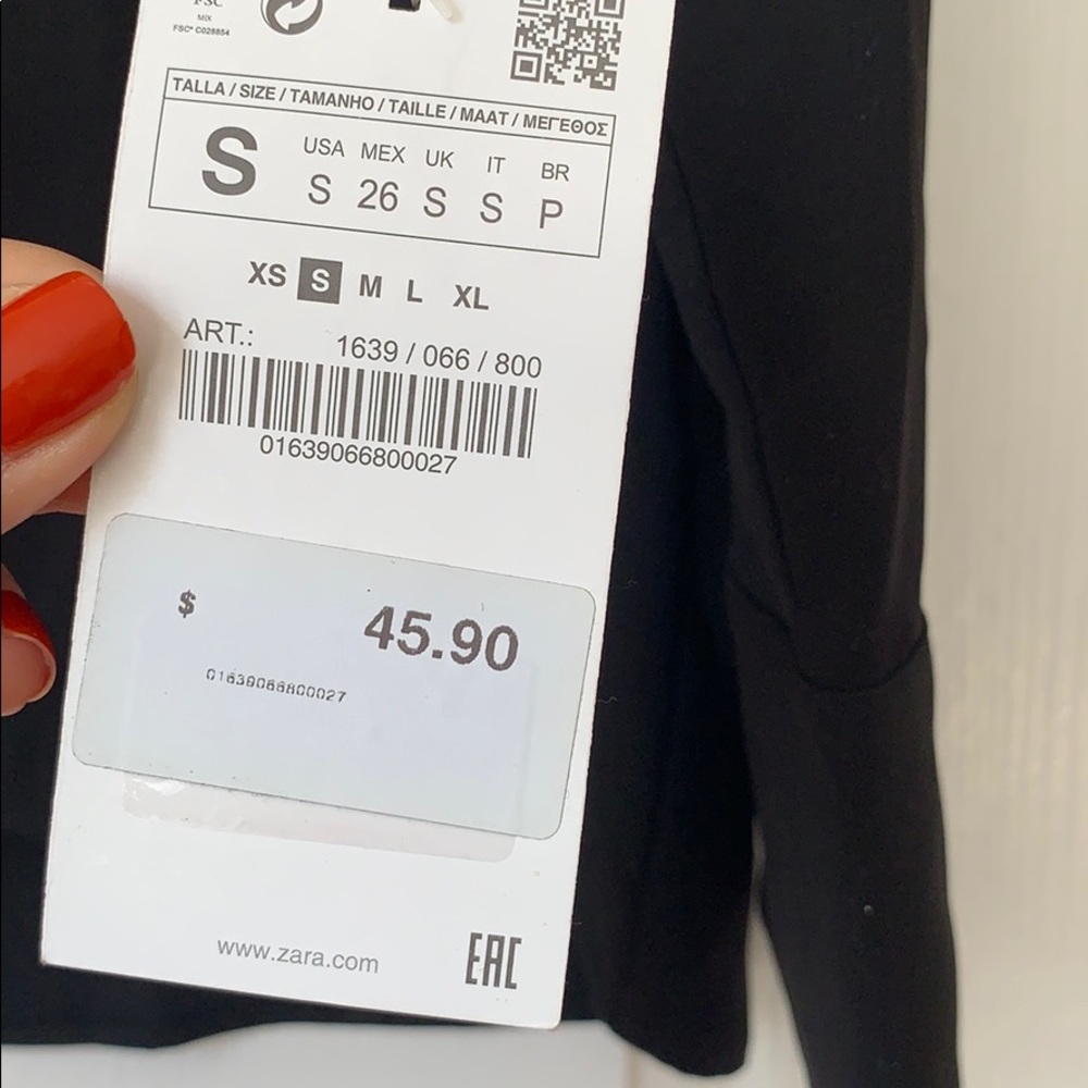 Zara black basic blouse small - Picture 4 of 6
